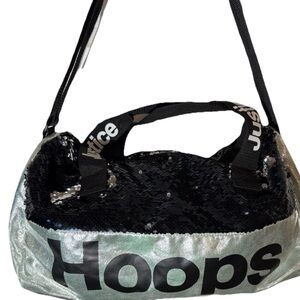 Justice HOOPS Sequin Duffel/tote Bag Metallic Green/black Large